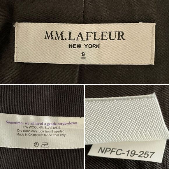 MM Lafleur Wool Blend Blazer Open Front Long Sleeve S - Picture 3 of 8